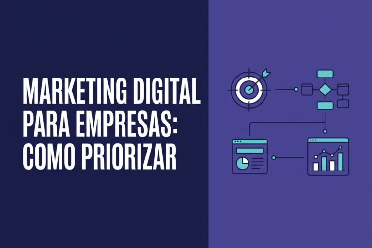 Ilustração vetorial de metas, canais e indicadores conectados em um plano de marketing empresarial